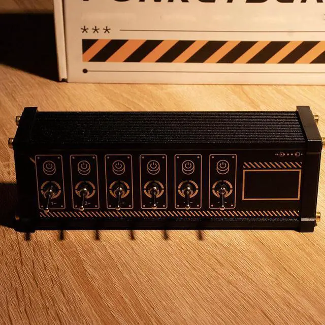 Alt view image 7 of 7 - 6 Ports USB Switcher, Cyberpunk USB Docking Station, with Independent Control Button, Voice Control Function, Data Transmission, for Phones, Tablets, and Gadgets