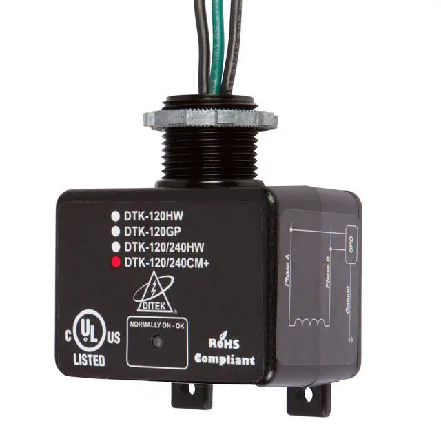 Alt view image 2 of 4 - Products 89114 Whole House Lightning Arrester Surge Suppressor Indicator Light Protects Pumps, Motors, HVAC Condensers, Utility Power Automatic Reset 1 Count