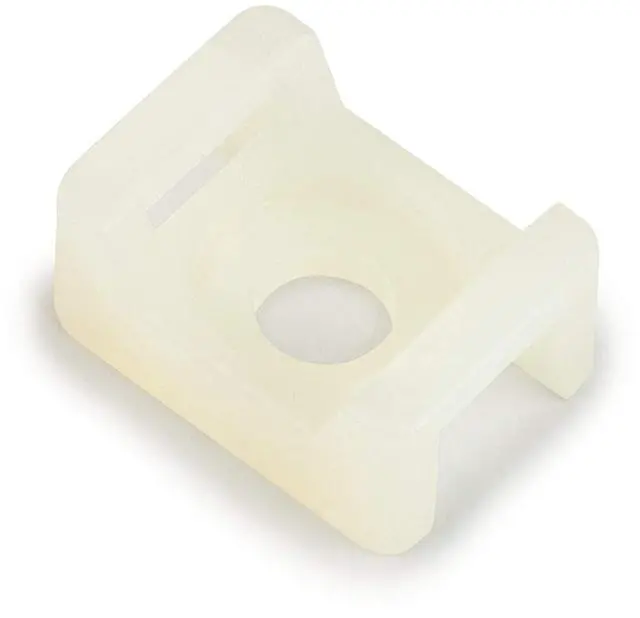 Main image of Cable Tie Mounting Base, Adhesive, 0.75 in x 0.75 in, Bag of 100 | 4-Way Adhesive Mount, Natural, Designed to Keep Your Wire or Cable Bundles Organized in Narrow Spaces, CTB75X75NTA-C