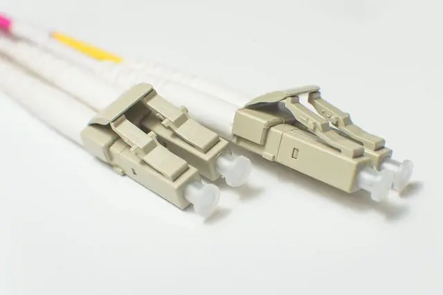 Main image of 15M OM4 LC LC Fiber Optic Cables | Violet 100G Duplex 50/125 LC to LC Multimode Jumper 15 Meter (49.21ft) | Length Options: 1M-20M | 1/40/100gb sfp+ 10gbase sr dx mm ofnr om4-lc-lc