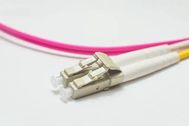 Alt view image 2 of 4 - 15M OM4 LC LC Fiber Optic Cables | Violet 100G Duplex 50/125 LC to LC Multimode Jumper 15 Meter (49.21ft) | Length Options: 1M-20M | 1/40/100gb sfp+ 10gbase sr dx mm ofnr om4-lc-lc