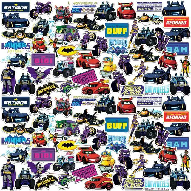 Main image of Batwheels 200 Vinyl Stickers Waterproof Die-Cut Decals Laptop Water Bottle