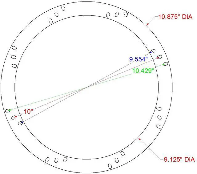 Alt view image 3 of 3 - 10" Subwoofer Speaker Depth Extender Extending Ring - 1" thick - ID: 9 1/8" OD: 10 7/8" - SSK10XXKQS - Stackable - Perfect For Framing Fiberglass Enclosures