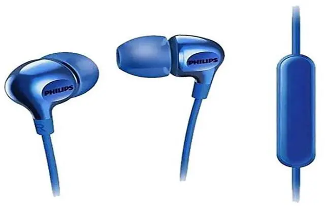 Main image of Big Bass in Ear Headphones with Mic - Blue (SHE3555BL/27)