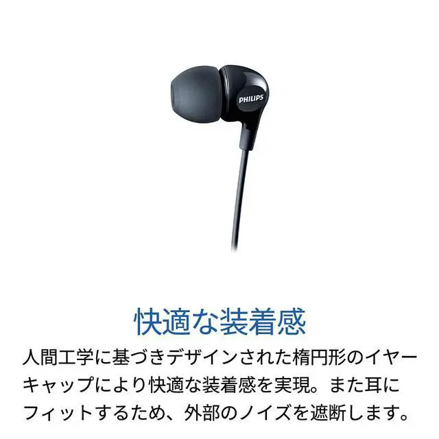 Alt view image 4 of 4 - Big Bass in Ear Headphones with Mic - Blue (SHE3555RD/27)