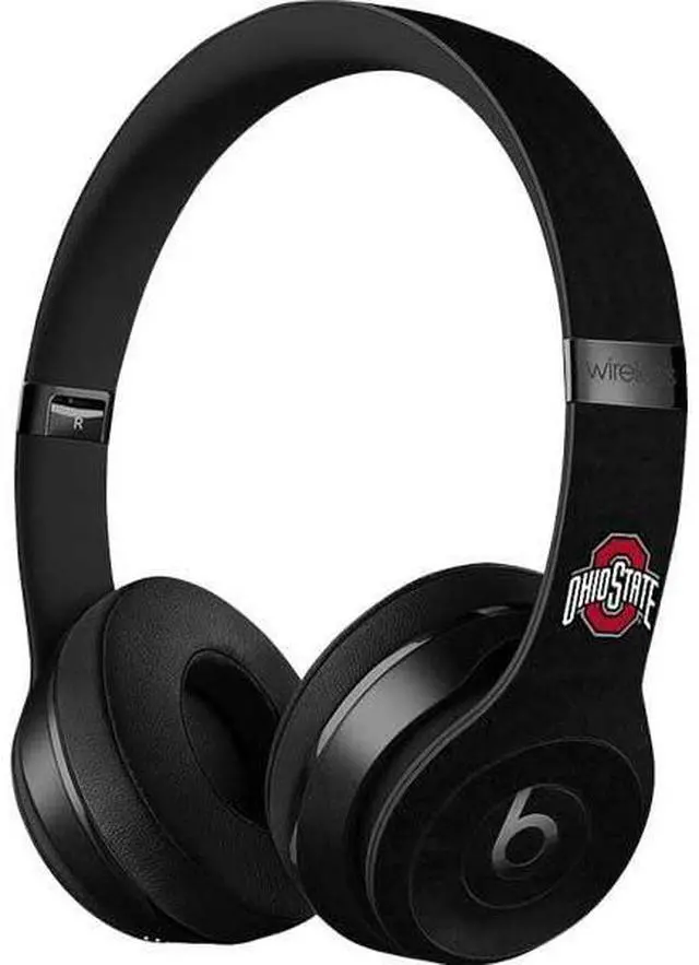 Alt view image 3 of 3 - Decal Audio Skin Compatible with Beats Solo 3 Wireless - Officially Licensed Ohio State University OSU Buckeyes Black Design