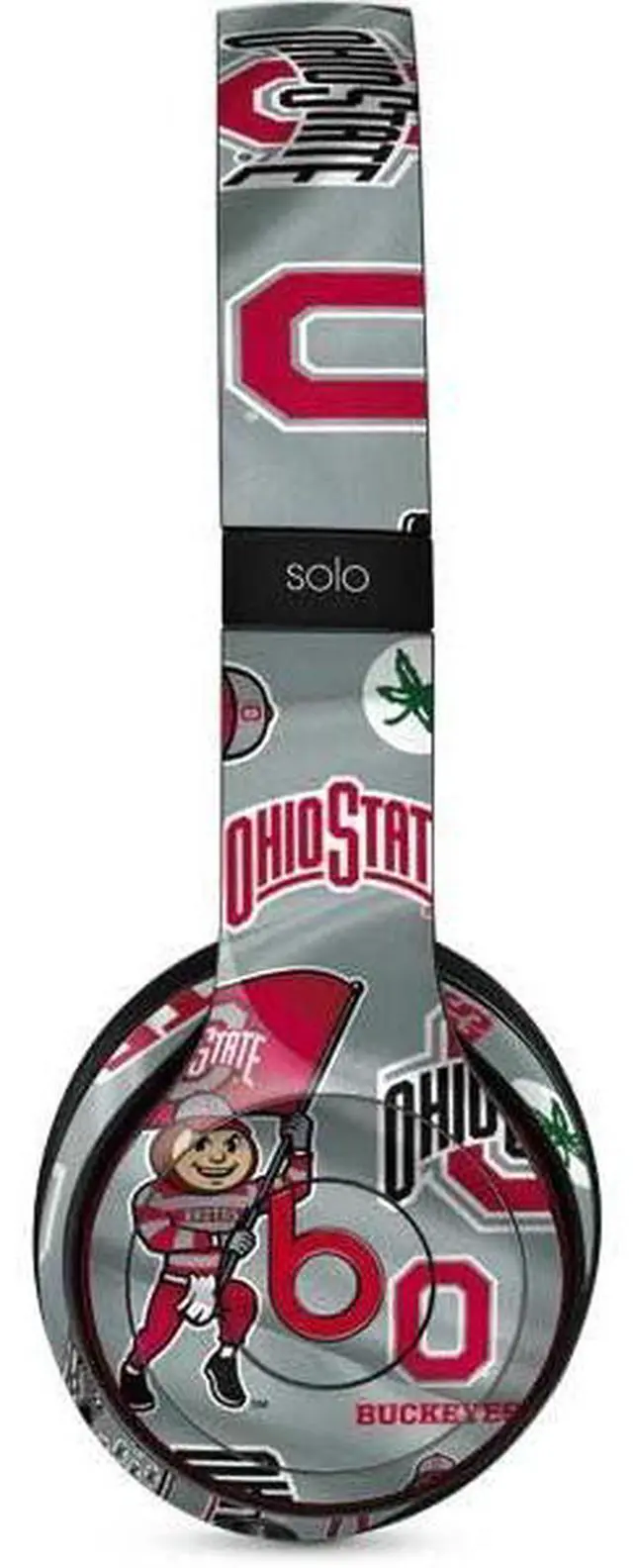 Main image of Decal Audio Skin Compatible with Beats Solo 3 Wireless - Officially Licensed Ohio State University Pattern Design