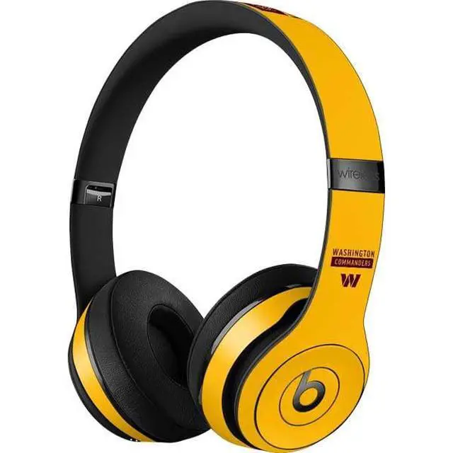 Alt view image 3 of 3 - Decal Audio Skin Compatible with Beats Solo 3 Wireless - Officially Licensed NFL Washington Commanders Yellow Design