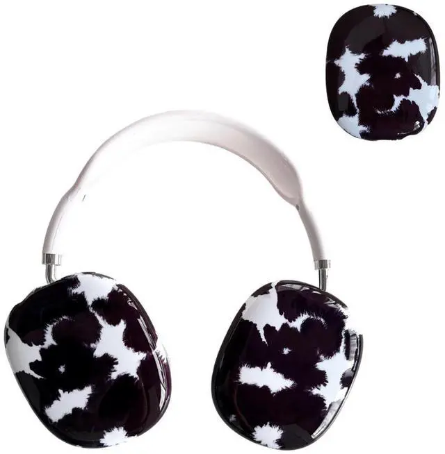 Main image of Case Compatible with AirPods Max Headphones, Soft TPU Cute Cow Pattern Anti-Scratch Protective Ear Cup Covers Headphone Cases for Woman Kids