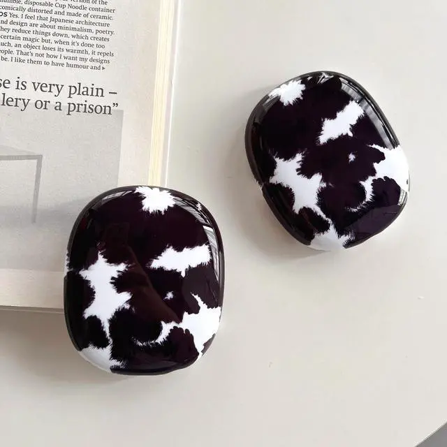 Alt view image 3 of 7 - Case Compatible with AirPods Max Headphones, Soft TPU Cute Cow Pattern Anti-Scratch Protective Ear Cup Covers Headphone Cases for Woman Kids
