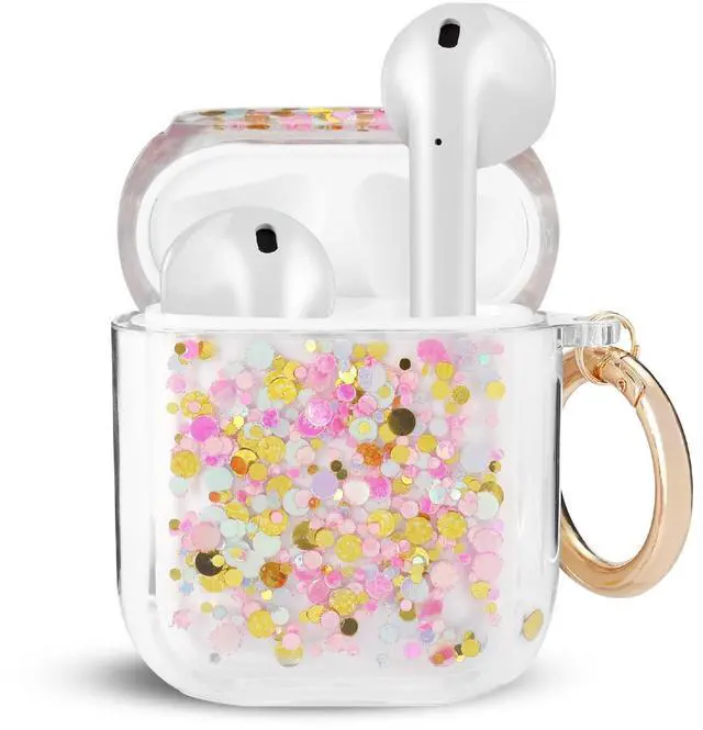 Main image of Gadgets Air Pod Case for Protection - Compatible with 1st & 2nd Generation Apple AirPods- Lightweight Case with Key Ring - Easy to Use - Glitter Pastels