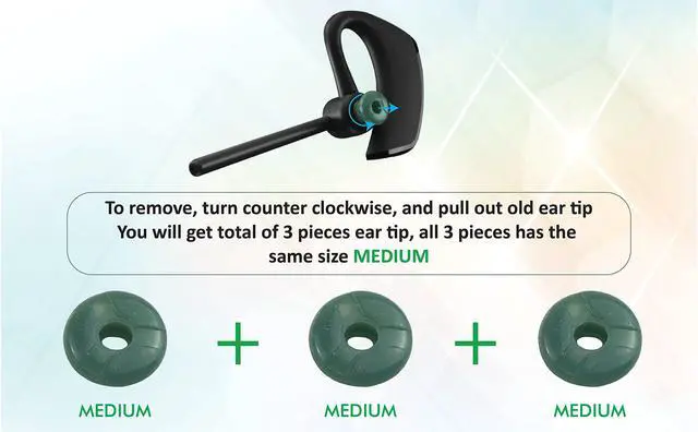 Alt view image 2 of 3 - 3X Pieces Eartip Ear Bud Eargel for Jabra Talk65 Talk 65 Earbud Repair Replacement Part Comfort Anti-Slip Ear Tip Earphone, Soft Earbuds Tip (Size: Medium M)