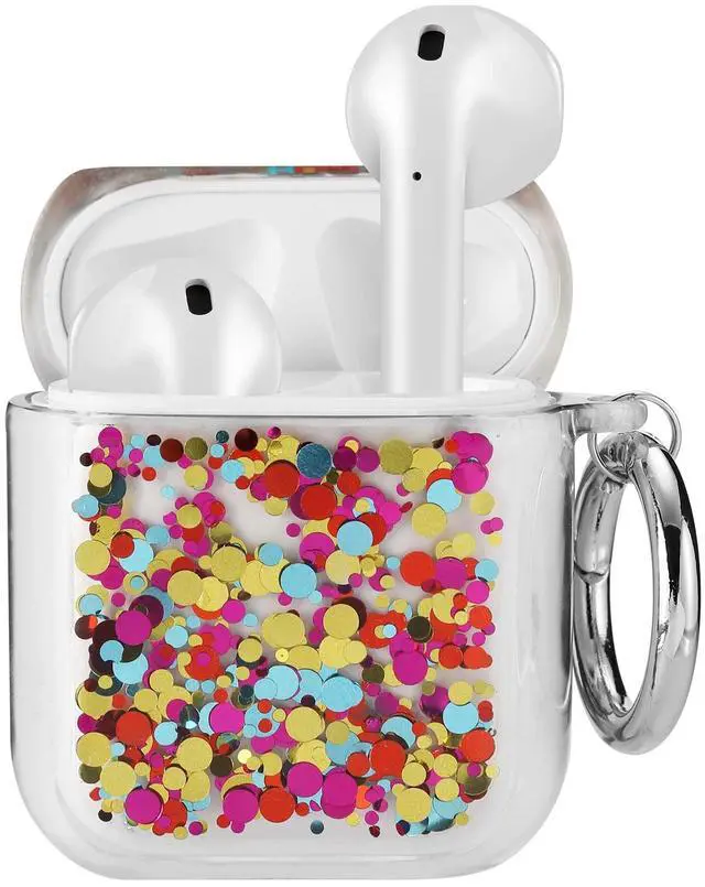 Main image of Gadgets Air Pod Case for Protection - Compatible with 1st & 2nd Generation Apple AirPods- Lightweight Case with Key Ring - Easy to Use - Glitter Confetti