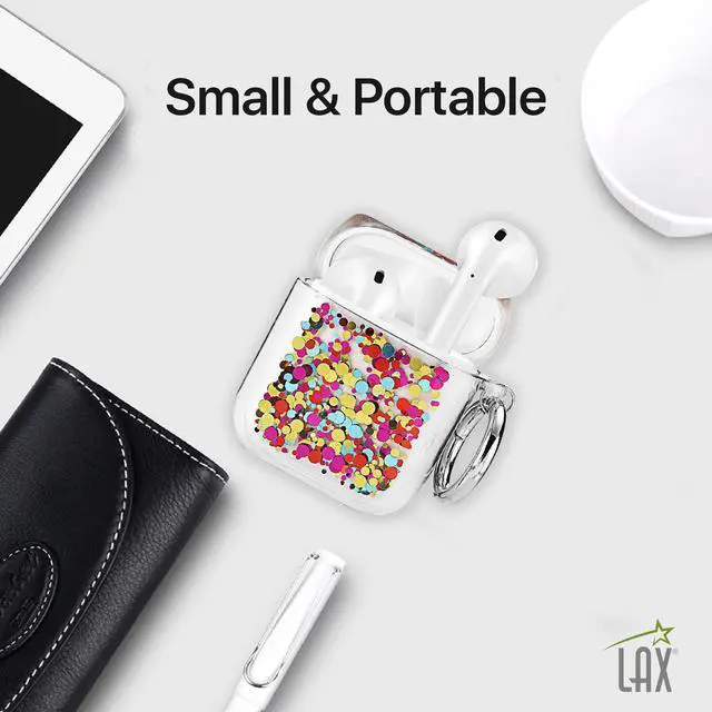 Alt view image 5 of 7 - Gadgets Air Pod Case for Protection - Compatible with 1st & 2nd Generation Apple AirPods- Lightweight Case with Key Ring - Easy to Use - Glitter Confetti