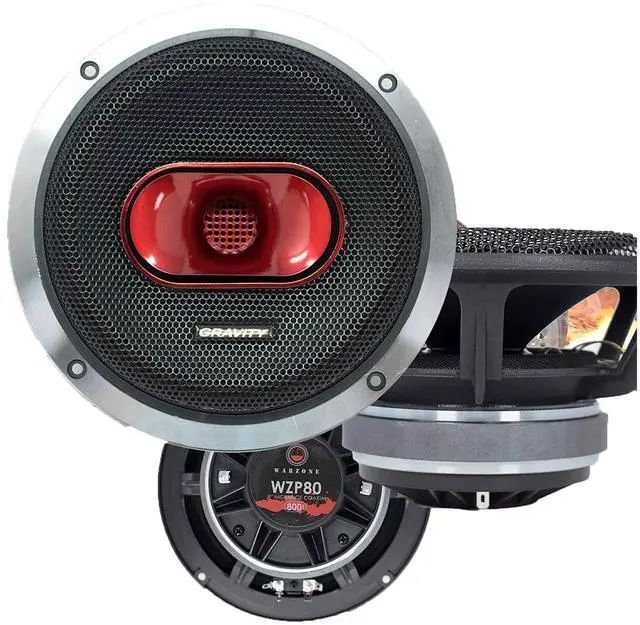 Main image of Warzone Series 8" PRO Midrange Coaxial Car Speaker, 800W Max, 4 Ohm, 95dB Sensitivity, 80Hz-22kHz Frequency Response, Corrugated Surround, Oversize Magnet Motor Structure