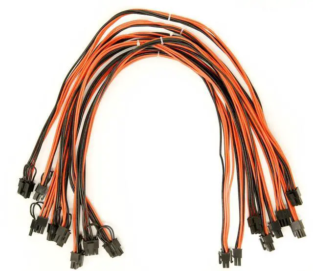 Main image of 8 Pack 16 AWG UL 1007 Approved Wire 6 pin PCI to 6+2 pin Male to Male PCI Cable 24 inch Length pcie Cables