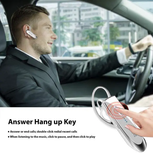 Alt view image 3 of 7 - Bluetooth 5.3 Headset Compatible with Samsung Galaxy S21 FE 5G Wireless Earpiece, IPX5 Waterproof, Dual Microphones, Noise Reduction, 60 Days Standby + 22Hrs HD Talk Time!