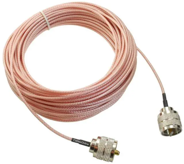 Main image of CablesOnline, 50ft UHF PL259 Male to UHF PL259 Male RG316 50-Ohm Low Loss Coaxial Cable, UC150