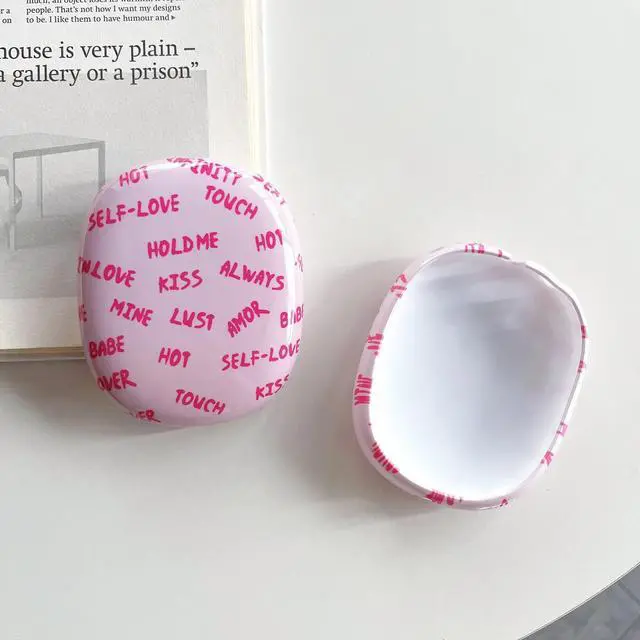 Alt view image 4 of 7 - Case Compatible with AirPods Max Headphones, Soft TPU Cute Pink Pattern Anti-Scratch Protective Ear Cup Covers Headphone Cases for Woman Kids