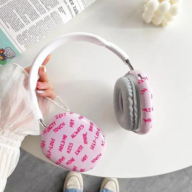 Alt view image 7 of 7 - Case Compatible with AirPods Max Headphones, Soft TPU Cute Pink Pattern Anti-Scratch Protective Ear Cup Covers Headphone Cases for Woman Kids