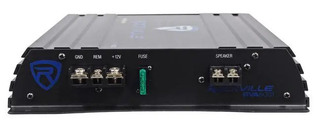 Alt view image 4 of 6 - RVA600.1 1200W Peak Mono Car Amplifier with RWK10 Wiring Kit | 200W RMS, 4-Ohm Class AB, RCA and High-Level Inputs, Low-Pass and Subsonic Filters, Bass Knob, 10-Gauge Wire, 2-Items
