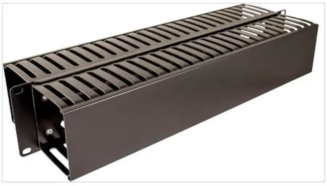 Main image of 2U Server Rack Wire Cable Management with Cover Double Sided Finger Duct Rack Management Panel Wire Duct Raceway Organize 19 Inch Rack (Single)