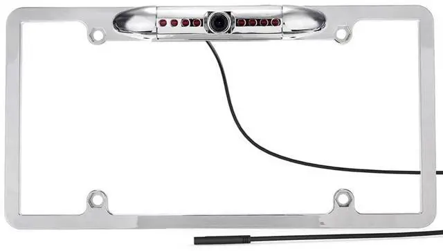 Main image of Backup HD Camera Frame License Plate Rear View Night Vision Waterproof Compatible with Alpine Car Radio iLX-F409 iLX-F409 ILX-F509 ILX-W650 ILX-W650 INE-W960 INE-W970HD IVE-W535HD Chrome