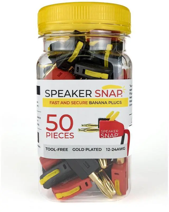 Alt view image 2 of 7 - Fast & Secure Banana Plugs - Gold Plated, 12-24 AWG, 2-100 Pieces for Home Theaters, Speaker Wire, Wall Plates and Receivers
