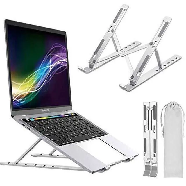Alt view image 2 of 7 - Stand and Mount Compatible with Lenovo ThinkPad X1 Carbon Gen 8 (14in) - Compact QuickSwitch Stand, Portable Multi Angle Viewing Foldable Riser - Metallic Silver