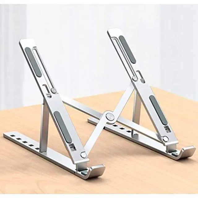 Alt view image 3 of 7 - Stand and Mount Compatible with Lenovo ThinkPad X1 Carbon Gen 8 (14in) - Compact QuickSwitch Stand, Portable Multi Angle Viewing Foldable Riser - Metallic Silver
