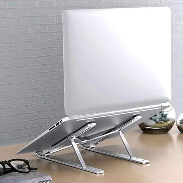Alt view image 4 of 7 - Stand and Mount Compatible with Lenovo ThinkPad X1 Carbon Gen 8 (14in) - Compact QuickSwitch Stand, Portable Multi Angle Viewing Foldable Riser - Metallic Silver