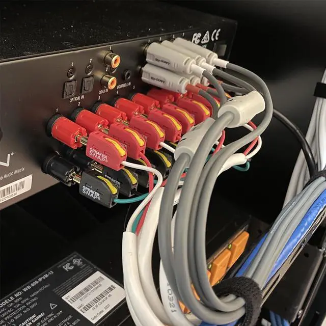 Alt view image 7 of 7 - Fast & Secure Banana Plugs - Gold Plated, 12-24 AWG, 2-100 Pieces for Home Theaters, Speaker Wire, Wall Plates and Receivers