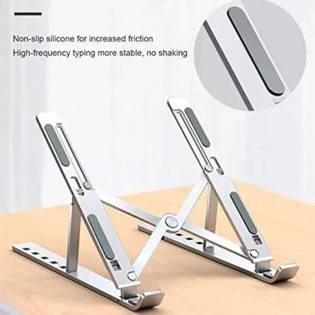 Alt view image 7 of 7 - Stand and Mount Compatible with Lenovo ThinkPad X1 Carbon Gen 8 (14in) - Compact QuickSwitch Stand, Portable Multi Angle Viewing Foldable Riser - Metallic Silver