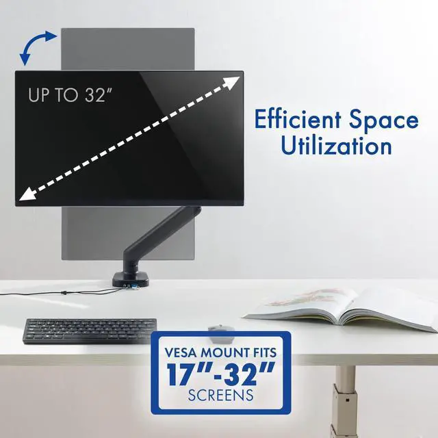 Alt view image 4 of 7 - Spring LCD Monitor Arm with USB and Multimedia Ports for: Dell 27-inch USB-C Monitor S2723HC - Full HD (1920 x 1080 Display, 75Hz Refresh Rate, 4MS