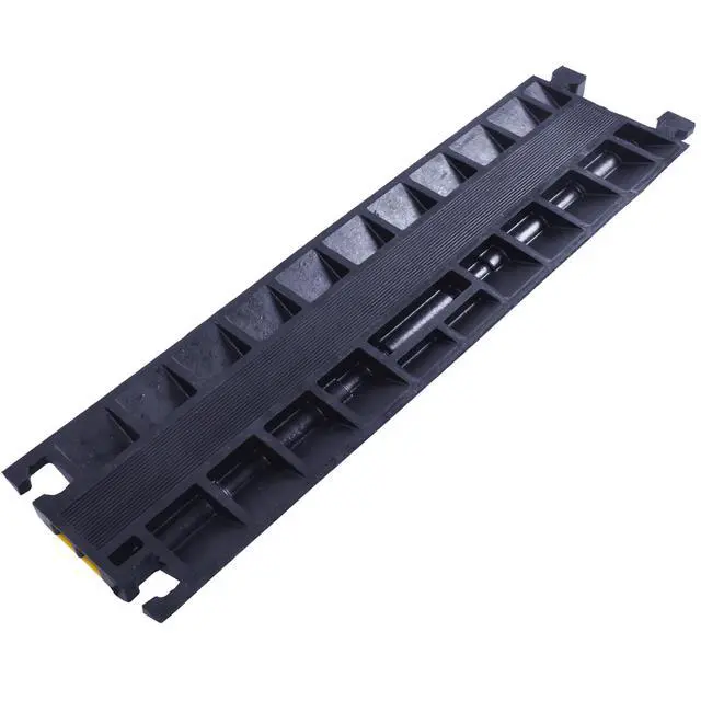 Alt view image 6 of 7 - 4-Pack Rubber Cable Protector Ramp 2-Channel | Heavy-Duty Floor Cord Cover for Driveway, Warehouse, Events - 22,000 lbs Load Capacity - Indoor & Outdoor Use