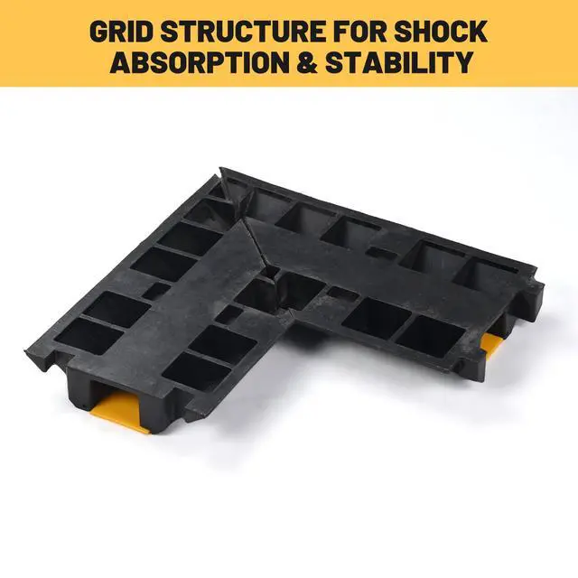 Alt view image 4 of 7 - 90° Left Turn/Right Turn Corner for 1-Channel Cable Protector Ramp, | Heavy Duty Rubber Cord Cover, 22,000 Lbs Load Capacity, Modular Drive Over Hose Protector