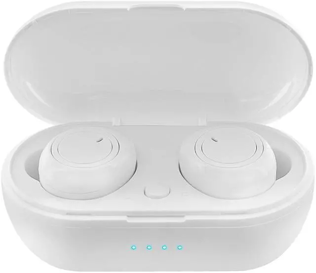 Main image of Ultra-Light Bluetooth Earbuds with LED Display & Bass Acoustic - Perfect for Running, Workouts, White