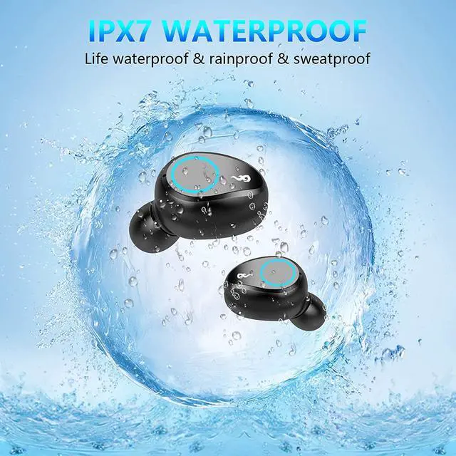 Alt view image 3 of 6 - Wireless V5.3 Bluetooth Earbuds Compatible with Motorola Moto G Stylus 5G (2022) and 2,000Mah PowerBank LED Display, Mic 8D Bass IPX7 Waterproof/Sweatproof