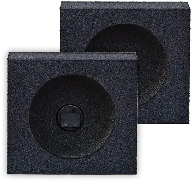 Main image of QPower QBomb QBTW6.5 Single 6.50 Inch Heavy Duty MDF Material Car Audio Speaker Enclosure Boxes with Bedliner Spray Coating Finish, 2 Pack