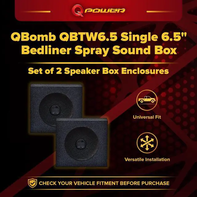 Alt view image 2 of 7 - QPower QBomb QBTW6.5 Single 6.50 Inch Heavy Duty MDF Material Car Audio Speaker Enclosure Boxes with Bedliner Spray Coating Finish, 2 Pack