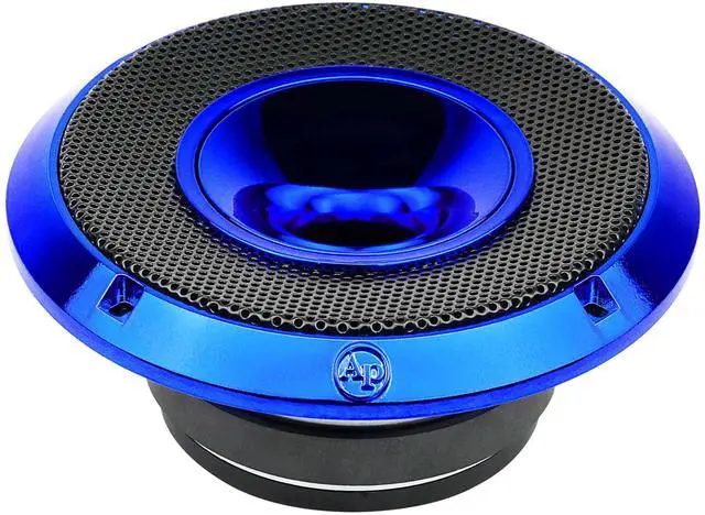 Alt view image 2 of 7 - 6.5" Compression Horn Mid-Range Loudspeaker (APMB-628GH-BLU), 300W, Built-in Compression Horn Driver, Flat Steel Basket, 2-Way Coaxial, KSV Voice Coil, Grill, Sleek Candy Blue