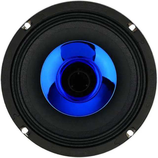 Alt view image 5 of 7 - 6.5" Compression Horn Mid-Range Loudspeaker (APMB-628GH-BLU), 300W, Built-in Compression Horn Driver, Flat Steel Basket, 2-Way Coaxial, KSV Voice Coil, Grill, Sleek Candy Blue