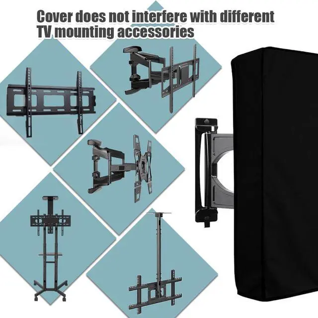 Alt view image 4 of 7 - Mayhour Outdoor TV Cover Heavy duty Waterproof TV Cover Box Black with Bottom Seal Heat Resistant Weatherproof Dustproof Anti UV Outside Television Protector (40-42in)
