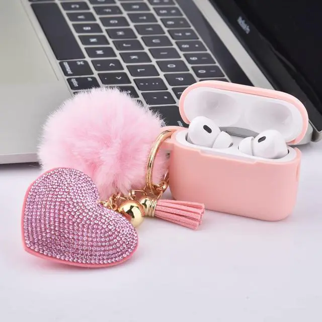 Alt view image 2 of 6 - Case Compatible with AirPod Pro 2 Protective Cover with Keychain (502-Pink)