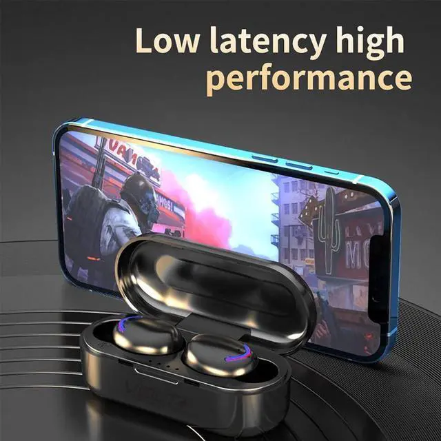 Alt view image 3 of 7 - Wireless V5.3 Bluetooth Earbuds Compatible with Lenovo N20P Chromebook Updated Micro Thin Case Quad Mic 8D Bass IPX7 Waterproof/Sweatproof