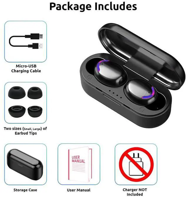 Alt view image 7 of 7 - Wireless V5.3 Bluetooth Earbuds Compatible with Lenovo N20P Chromebook Updated Micro Thin Case Quad Mic 8D Bass IPX7 Waterproof/Sweatproof