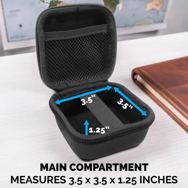 Alt view image 3 of 6 - Hard Carrying Case Compatible with Timekettle W4 Pro AI Interpreter Earbuds - EVA Travel Case with Elastic Strap, Carabiner for Translation Earbuds, Case Only