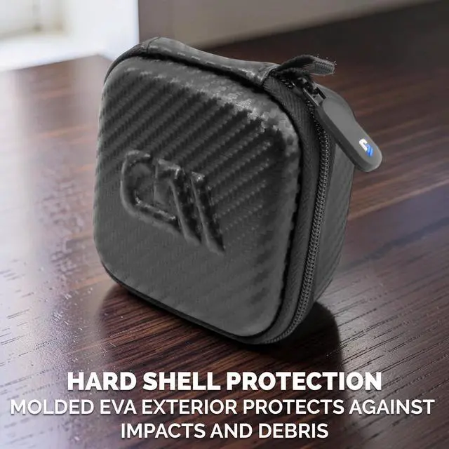 Alt view image 6 of 6 - Hard Carrying Case Compatible with Timekettle W4 Pro AI Interpreter Earbuds - EVA Travel Case with Elastic Strap, Carabiner for Translation Earbuds, Case Only