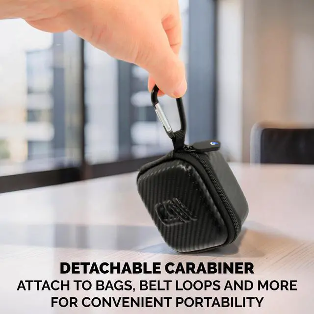 Alt view image 4 of 6 - Hard Carrying Case Compatible with Timekettle W4 Pro AI Interpreter Earbuds - EVA Travel Case with Elastic Strap, Carabiner for Translation Earbuds, Case Only