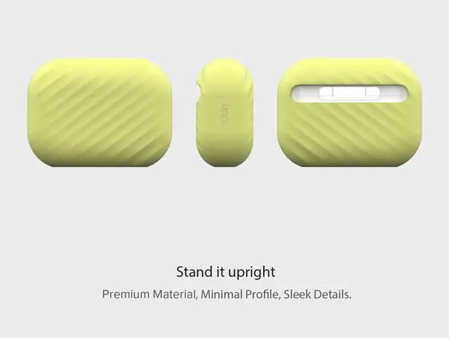 Alt view image 5 of 7 - Designs NimbleShell Premium Upright Silicone Case Compatible with Airpods Pro with Built-in Vertical Stand Design (Airpods Pro, Volt Green)